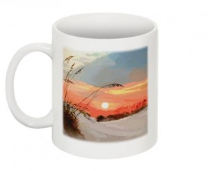 Sunset Over Sand Dunes Mug