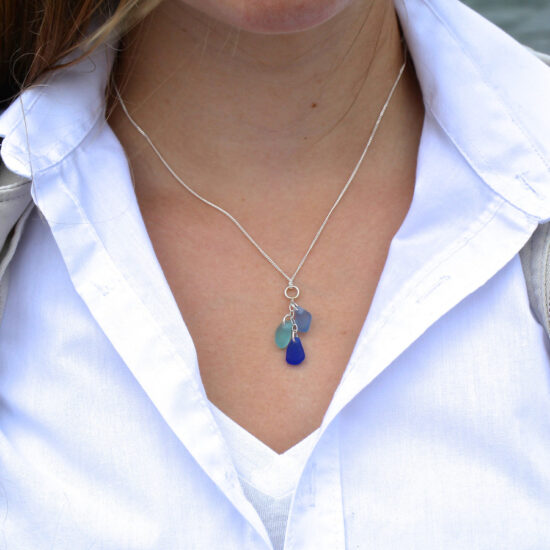 3 Drop Sea Glass Necklace
