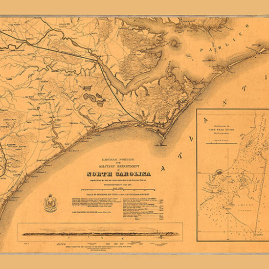 North Carolina Vintage Civil War Map from 1862