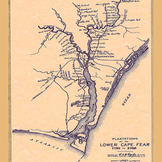 Historic Plantations of Southeastern North Carolina Map
