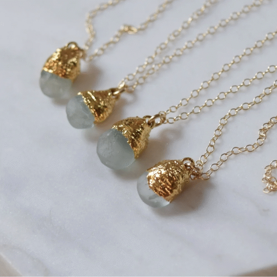 Spun Gold Aquamarine Necklace