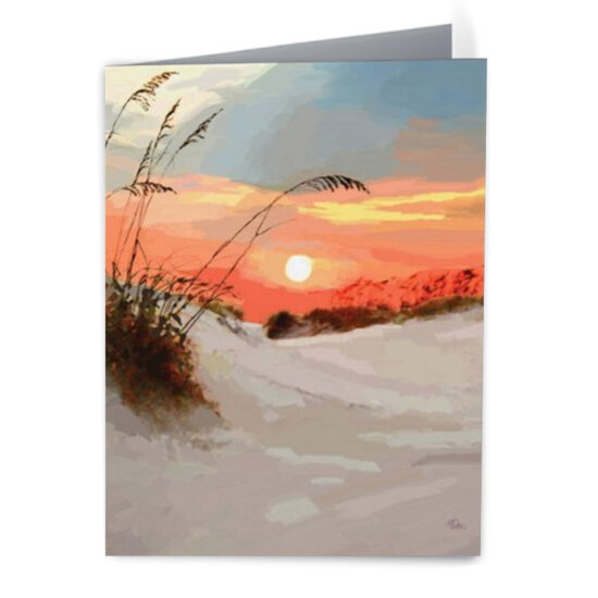 Sunset Over Sand Dunes Note Cards by Miller Pope