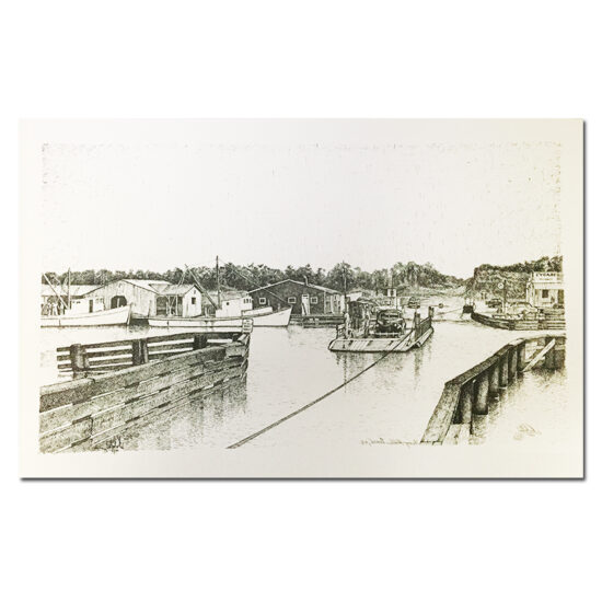 Holden Beach Ferry Black and White Print by Keith White