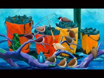 Orange Bucket and Oysters by Ivey Hayes (1329)