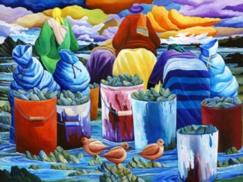 Paint Buckets with Oysters by Ivey Hayes (1293)