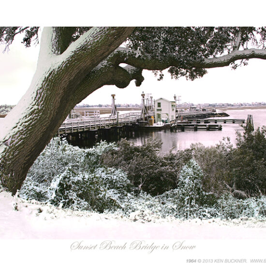 Sunset Beach Bridge in Snow- Photo by Ken Buckner (1964)